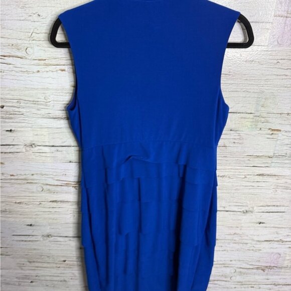 Joseph Ribkoff Blue Sheath Dress with Cowl Neck size 8 - Picture 6 of 7